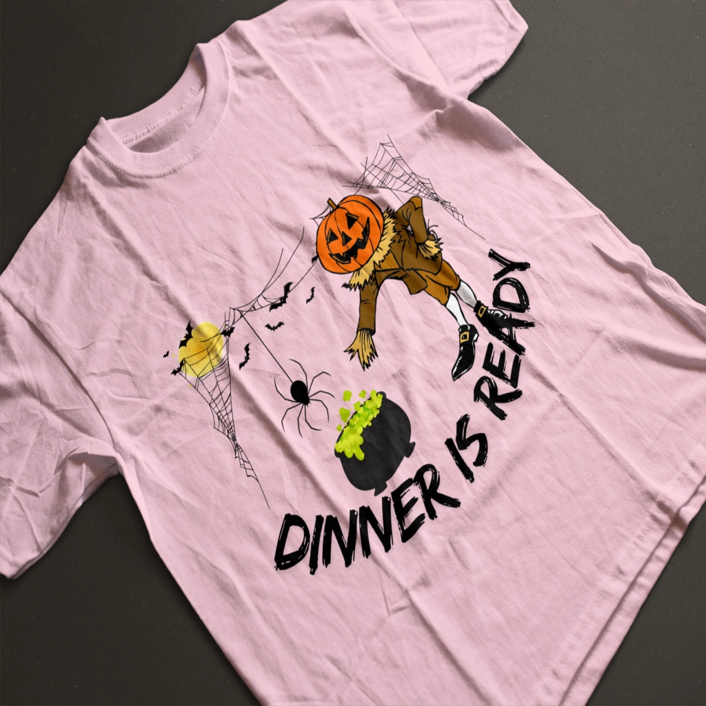 "Dinner Is Ready" Funny Halloween T-Shirt Design – Printable PNG with Commercial License