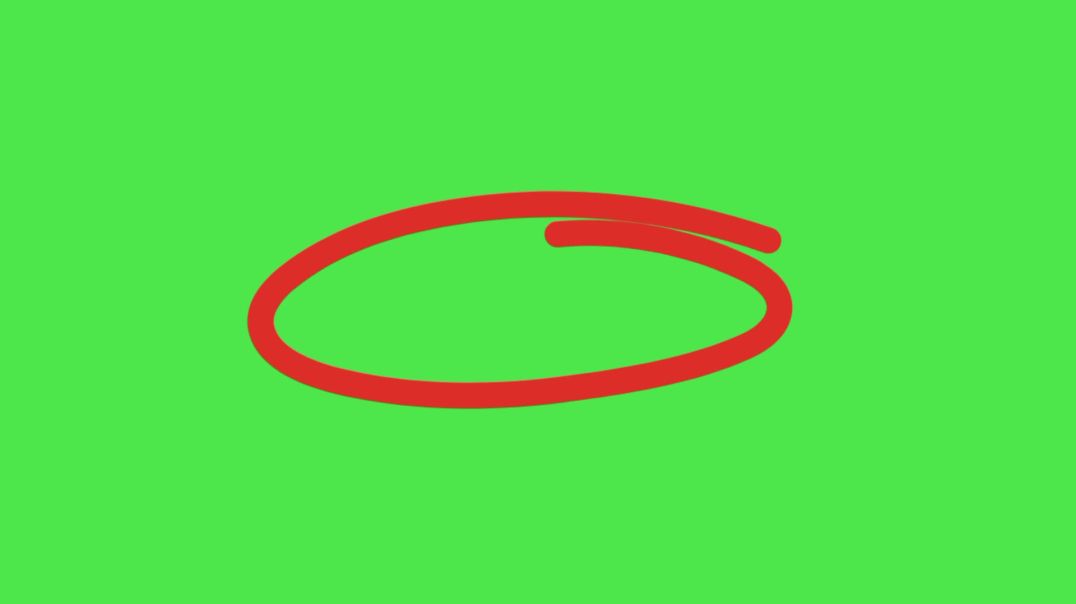 Animated Red Oval Circle Highlight on Green Screen - Hand-Drawn Indicator VFX