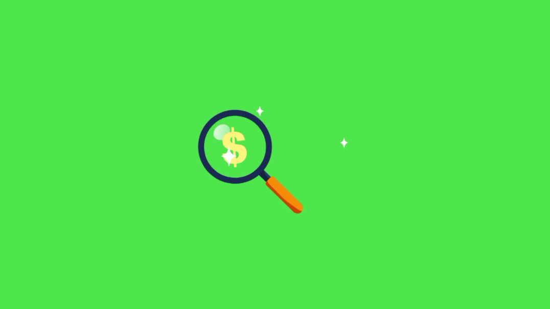 ⁣Animated Magnifying Glass Finding Money on Green Screen - Financial Research & Analysis VFX