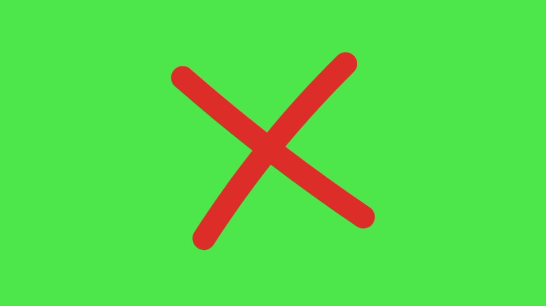 Animated Red X Mark Drawing on Green Screen - Hand-Drawn Error & Rejection Indicator