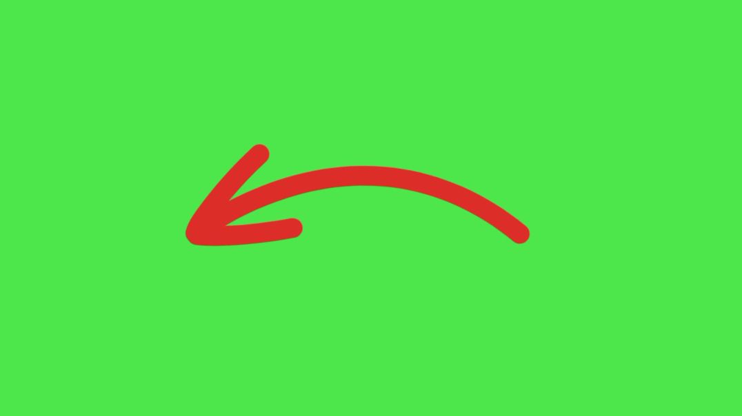 Animated Curved Red Arrow Pointing Left on Green Screen - Hand-Drawn Indicator VFX
