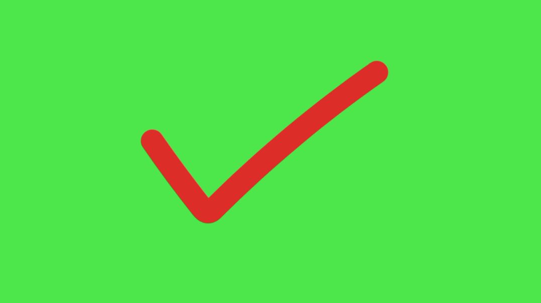 Animated Red Check Mark Drawing on Green Screen - Hand-Drawn Success Indicator VFX