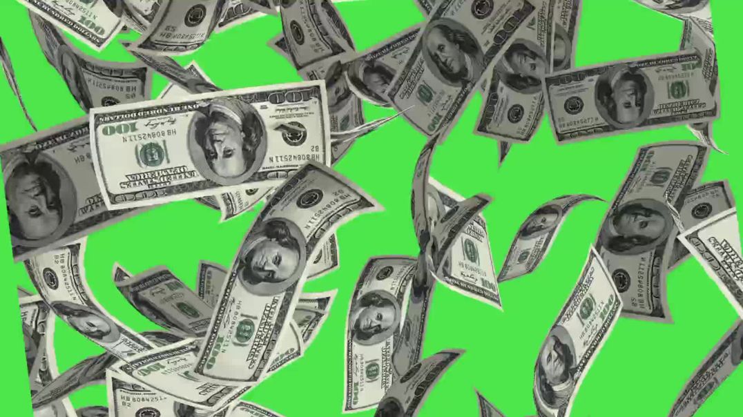 ⁣Realistic Money Rain of 100 Dollar Bills on Green Screen - Epic Cash Falling VFX