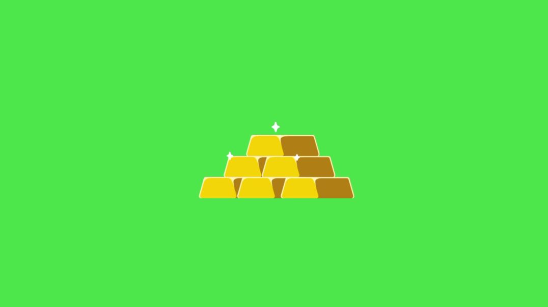 Shiny Gold Bars Stack on Green Screen - Animated Wealth & Investment VFX