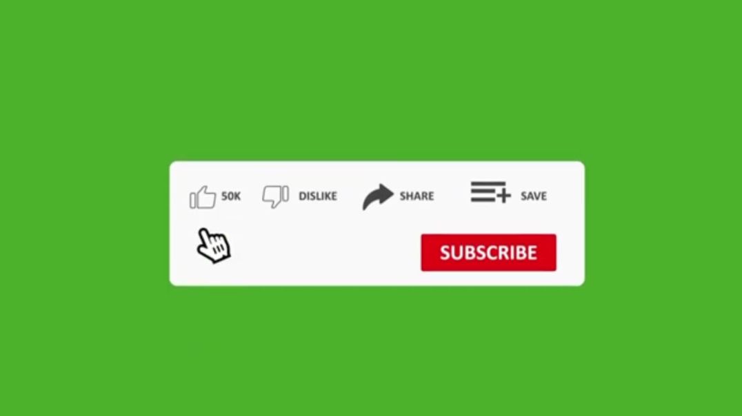 Creative YouTube Subscribe & Like Bar with Bubble Reveal on Green Screen – Free Social Media Sto