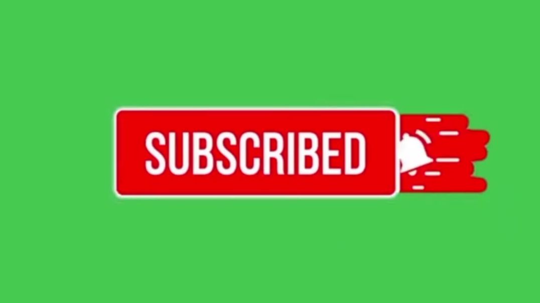 ⁣Modern YouTube Subscribed Button with Bell Notification on Green Screen – Free Download VFX for Vide