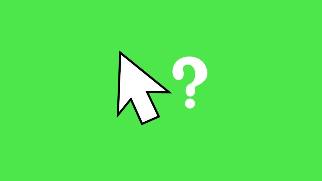 ⁣Animated White Mouse Cursor with Help Question Mark on Green Screen - Free Stock VFX