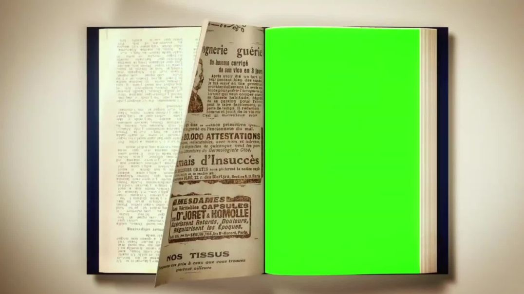 Cinematic Vintage Book Opening with Green Screen Page – Free Download Stock Footage for Storytelling