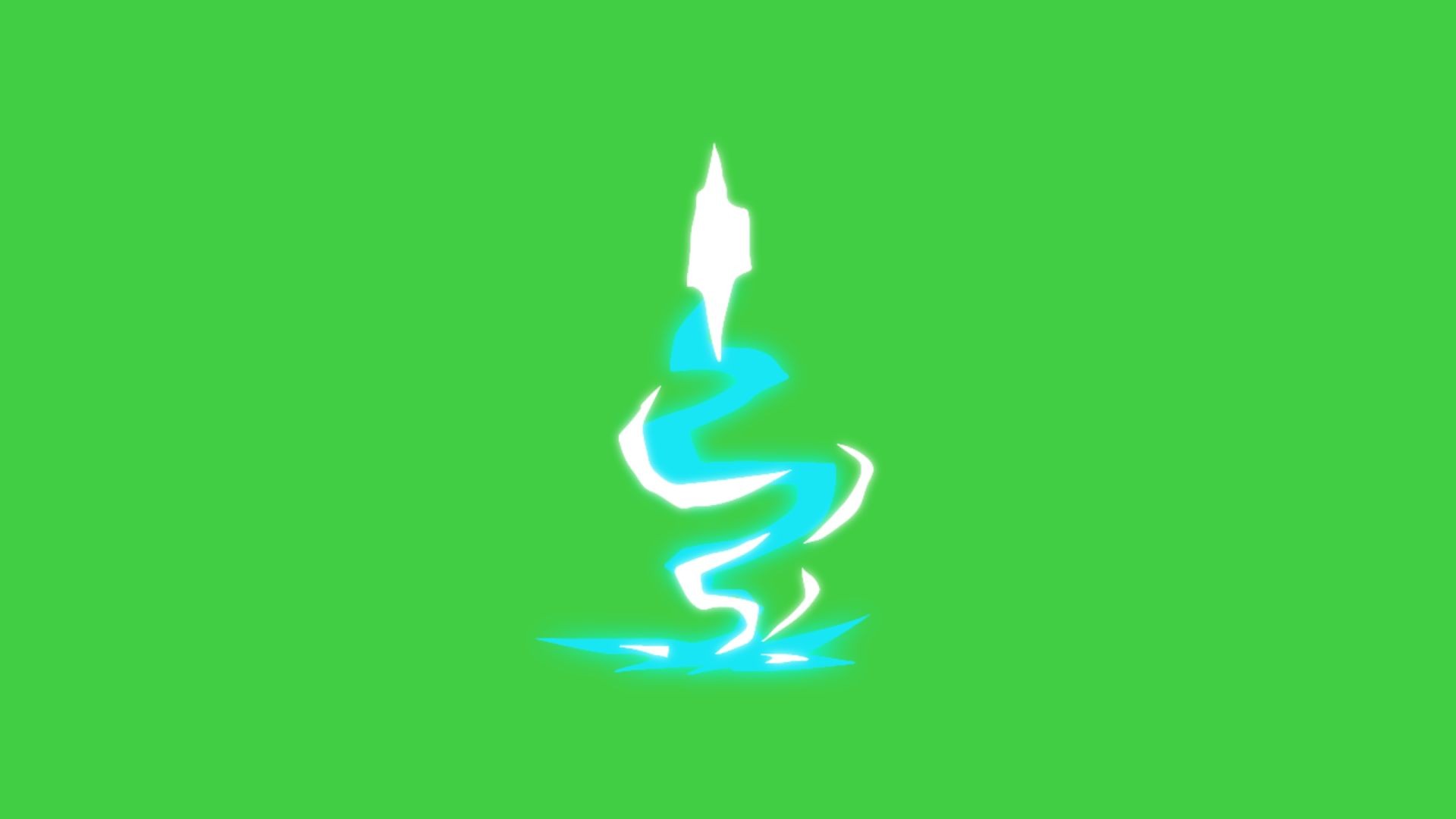 Blue Lightning Strike Animation on Green Screen – Free Download VFX for Video Editing