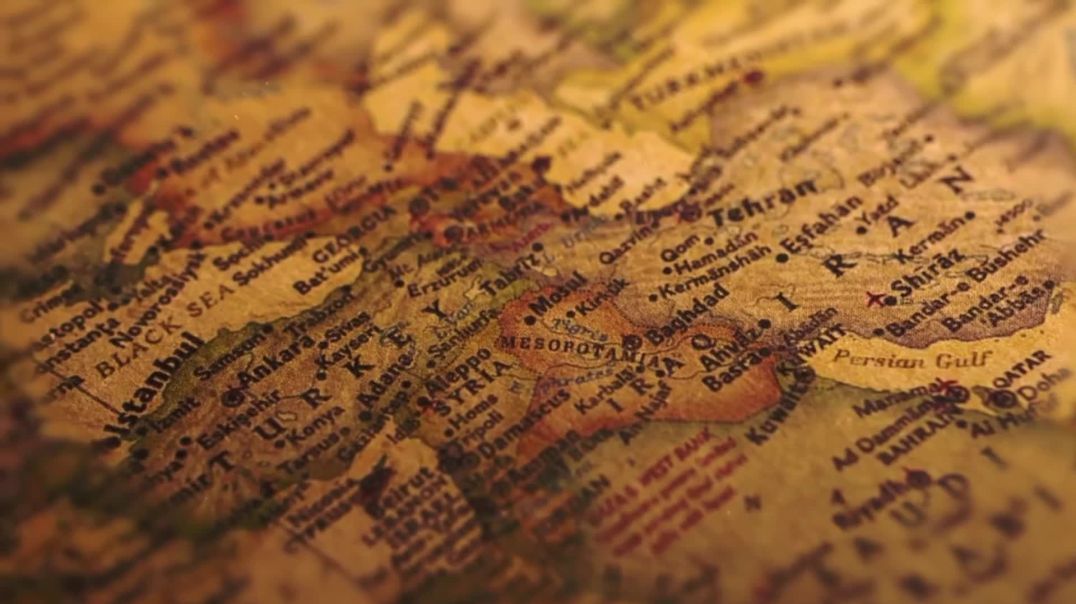⁣Vintage Middle East Map B-Roll - Free Stock Footage
