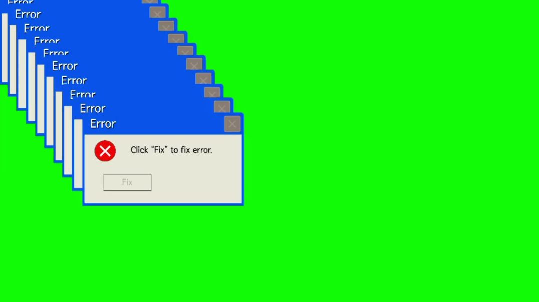 ⁣Windows Error Screen Green Screen - Free Stock Footage