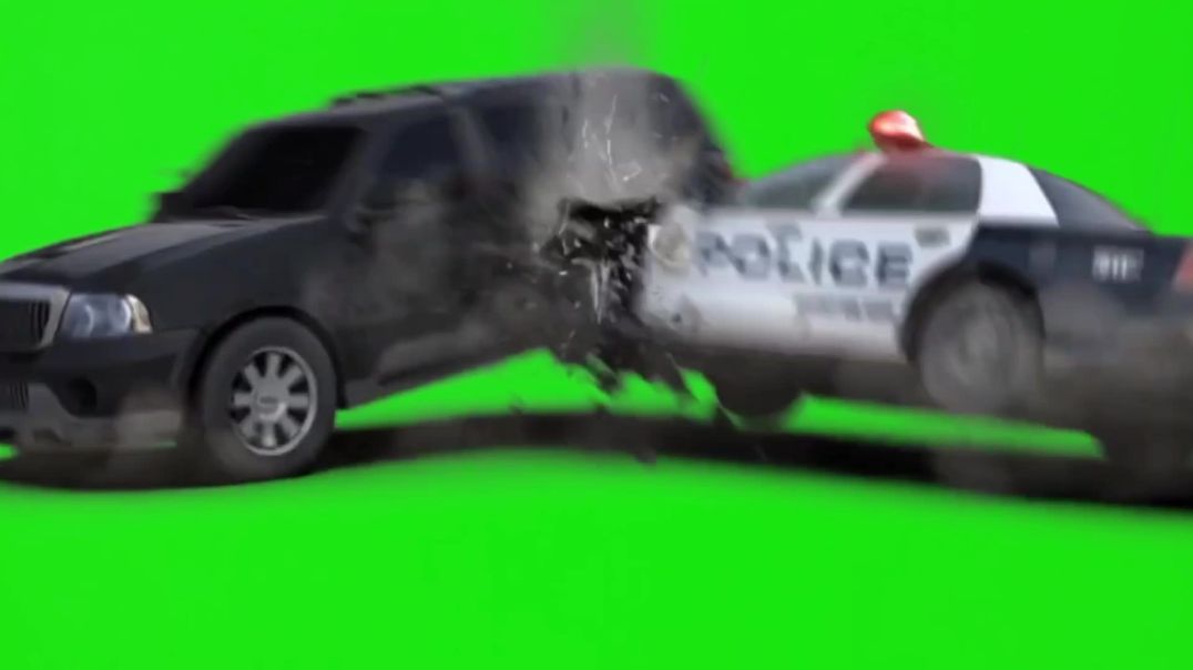 ⁣Police Car Crash Action Green Screen - Free Download