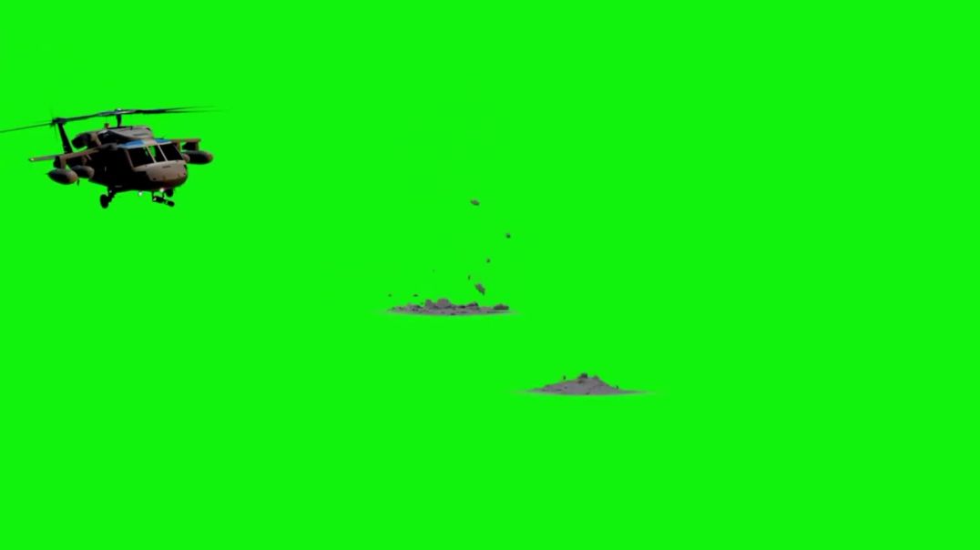 ⁣Military Helicopter Attack Green Screen - Free VFX
