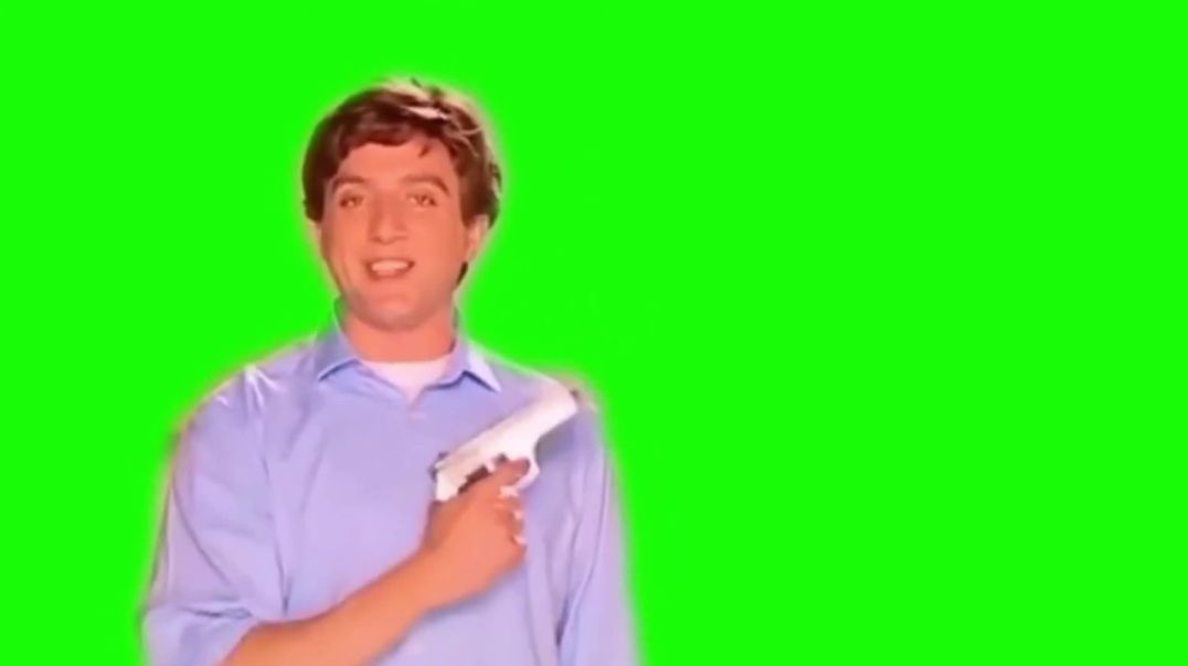 Laughing Guy Pulls Out a Gun Green Screen - Free Download