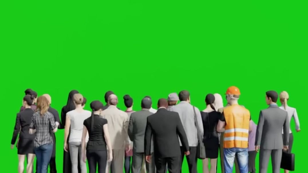 ⁣Green Screen Crowd of People Free Stock Footage