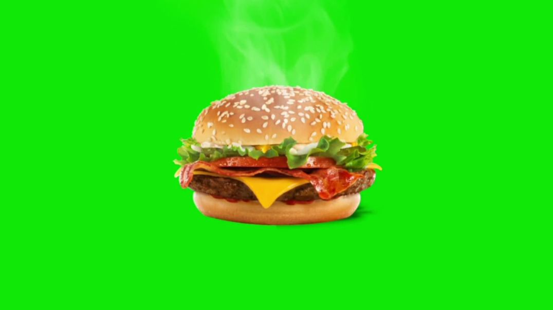 Steaming Beef Burger Green Screen - Free Download