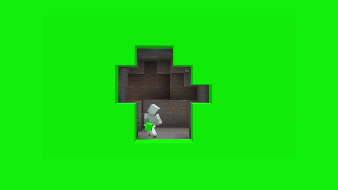 Minecraft Character Building Wall Green Screen - Free Download