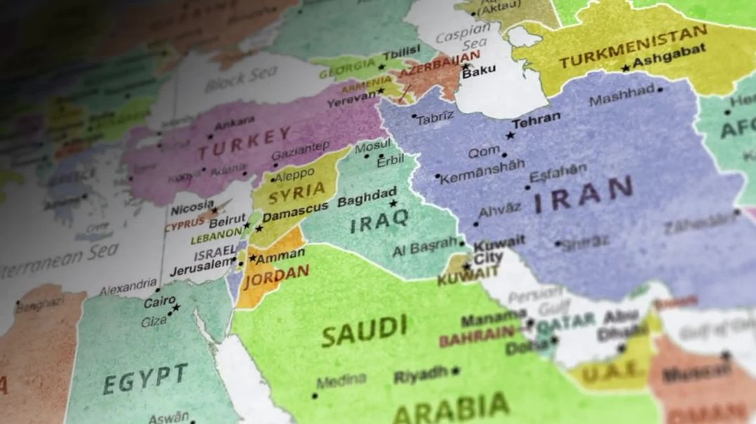 ⁣Middle East Political Map B-Roll - Free Stock Footage