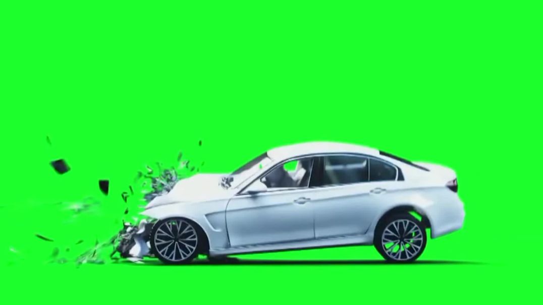 ⁣White Car Crash Action Green Screen - Free Download
