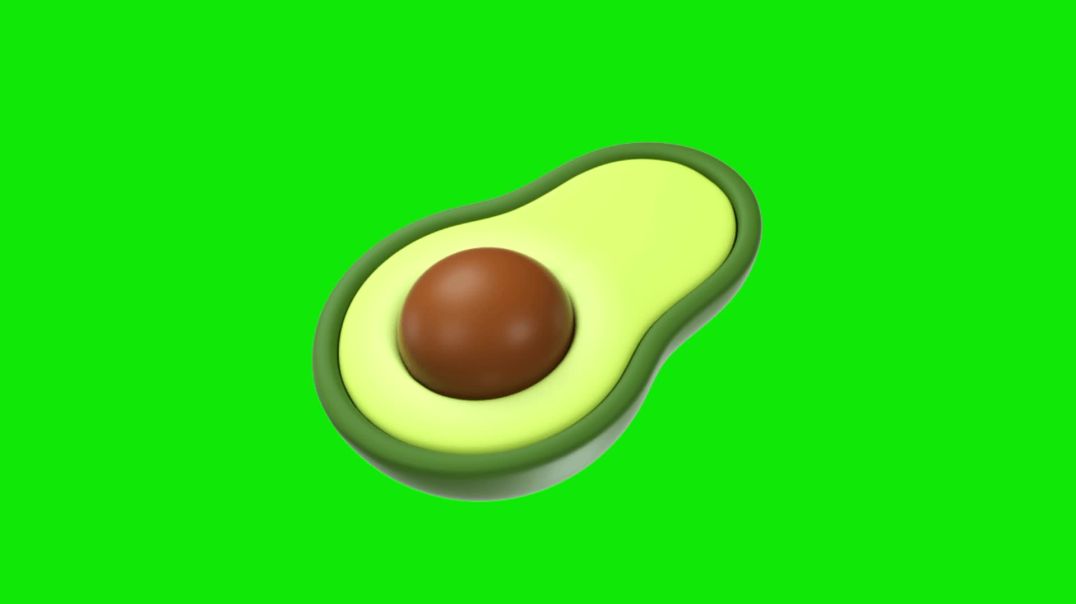 ⁣3D Animated Avocado Green Screen - Free Download