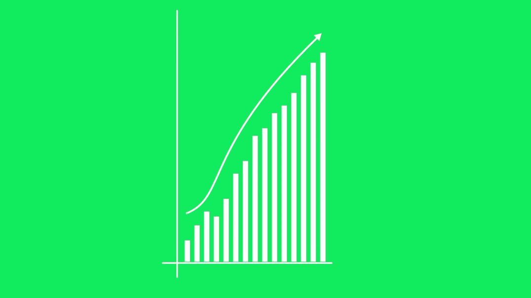 ⁣Rising Success Bar Chart Green Screen Free Download