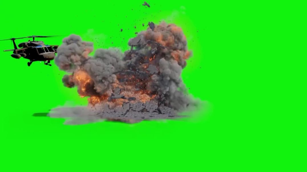 ⁣Military Helicopter Air Strike Green Screen - Free VFX