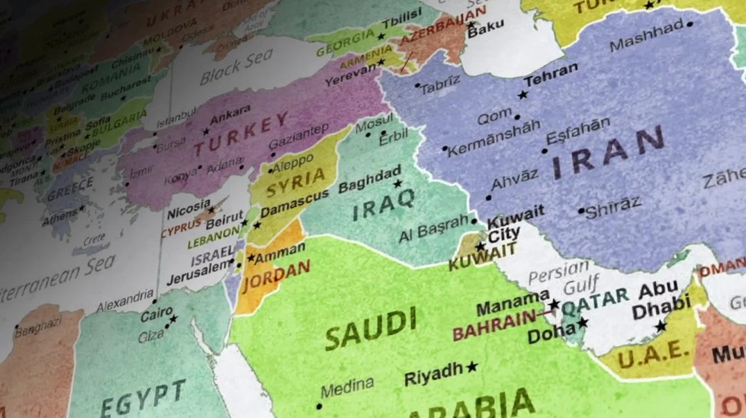 ⁣Middle East Political Map B-Roll – Free Stock Footage