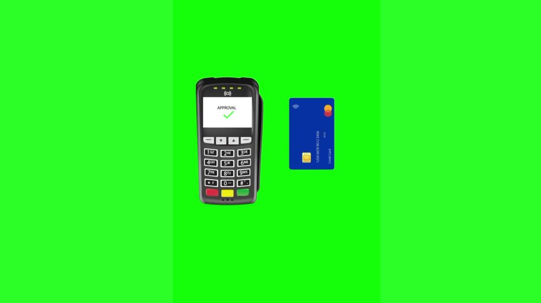 ⁣Contactless Credit Card Payment Green Screen Free Download