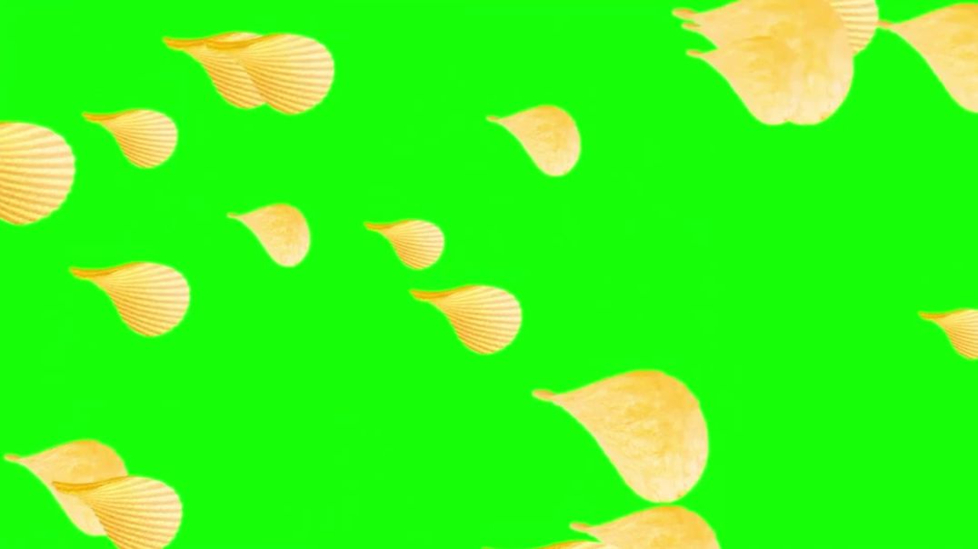 ⁣Falling Potato Chips Green Screen - Free Stock Footage