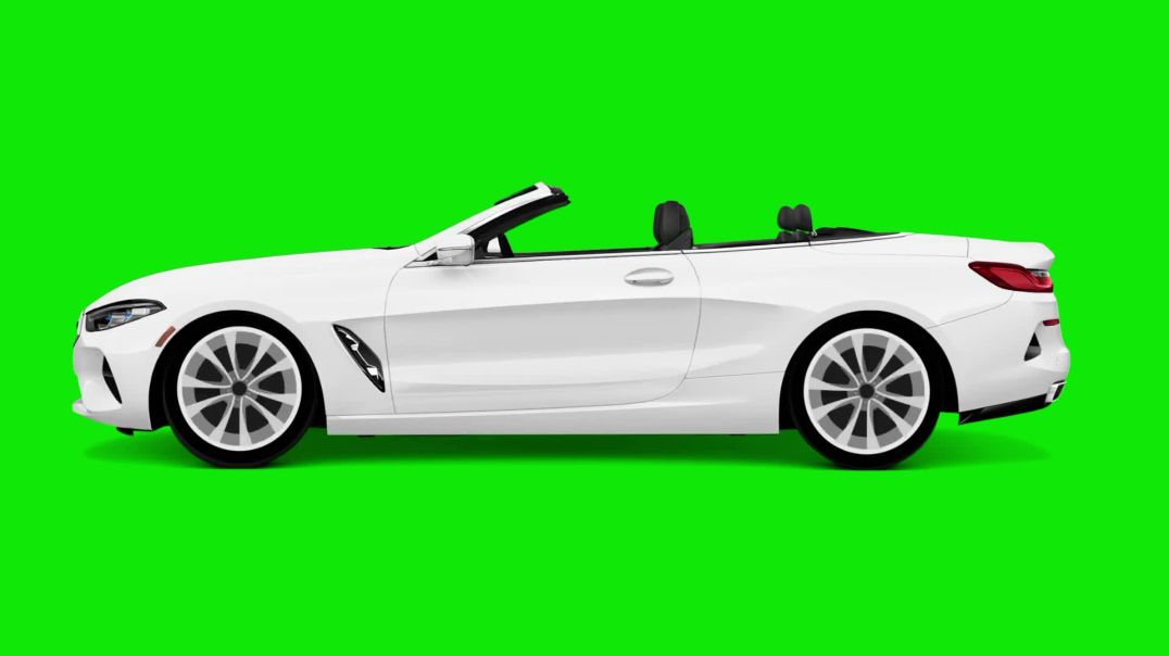 White Convertible Luxury Car Green Screen - Free Download
