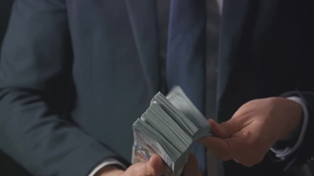 ⁣Businessman Counting Cash Dollars Free Stock Footage