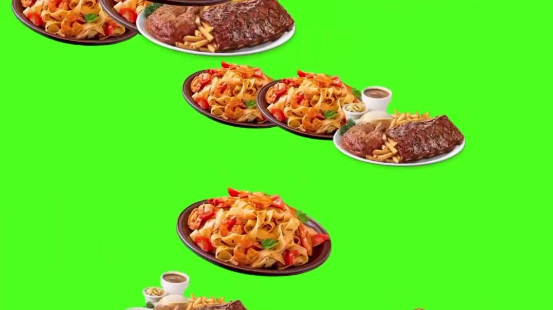 Floating Food Dishes Green Screen - Free Stock Footage