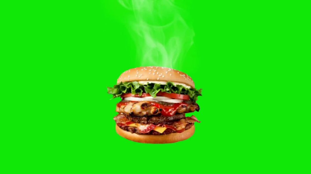 ⁣Steaming Double Burger Green Screen - Free Footage