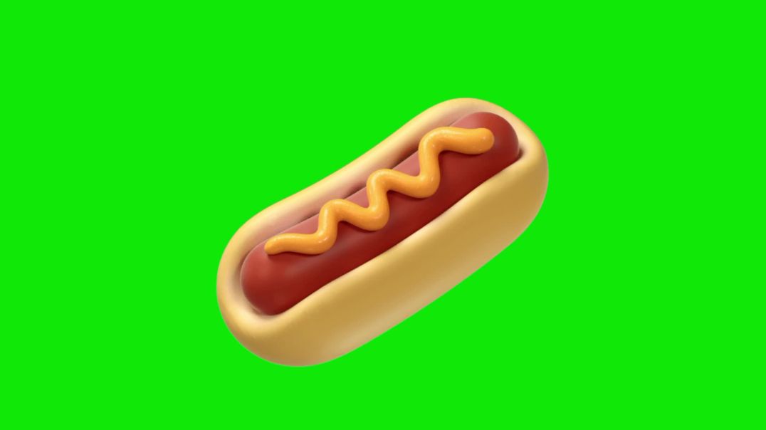 ⁣3D Animated Hot Dog Green Screen - Free Download