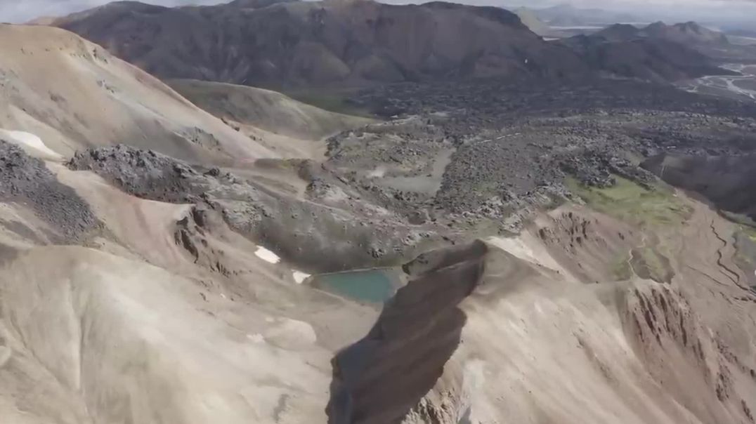 Aerial Drone Shot of Volcanic Mountains Free Download