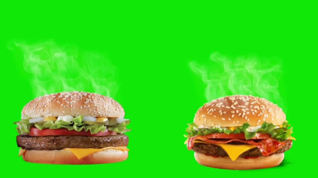 Two Steaming Burgers Green Screen - Free Stock Footage