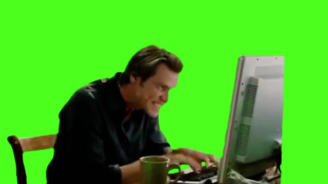 ⁣Jim Carrey Typing Green Screen - Free Meme Footage