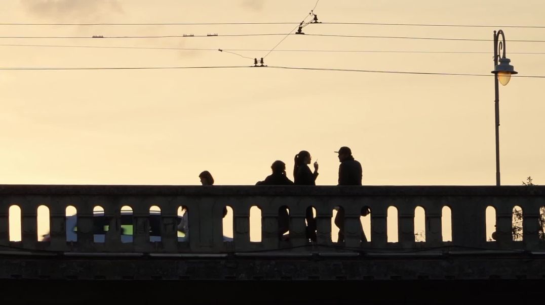 ⁣Cinematic Sunset Bridge Silhouette Free Stock Footage