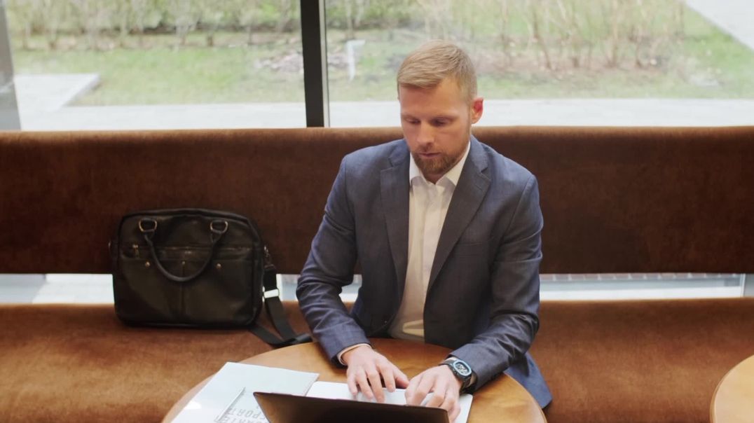⁣Businessman Working on Laptop Free Stock Footage